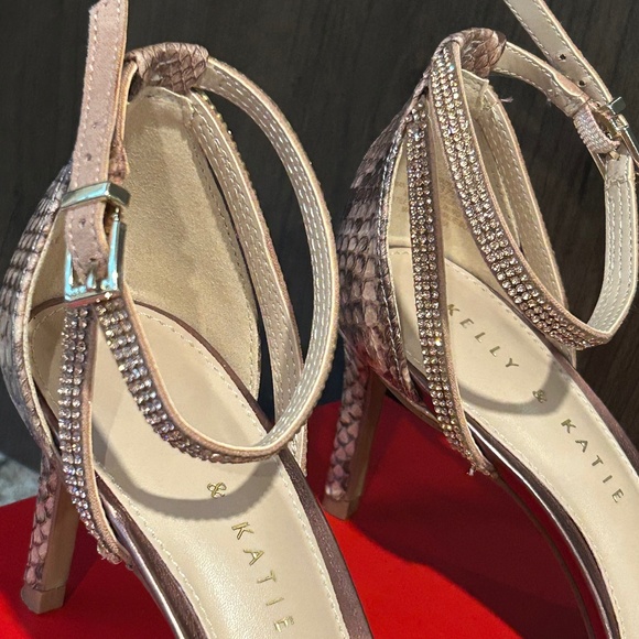 Women's Kelly & Katie Zadie Smokey Rose Snake Stiletto Ankle Strap Shoe - Picture 3 of 10